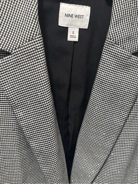 Nine West Black and White Houndstooth Jacket